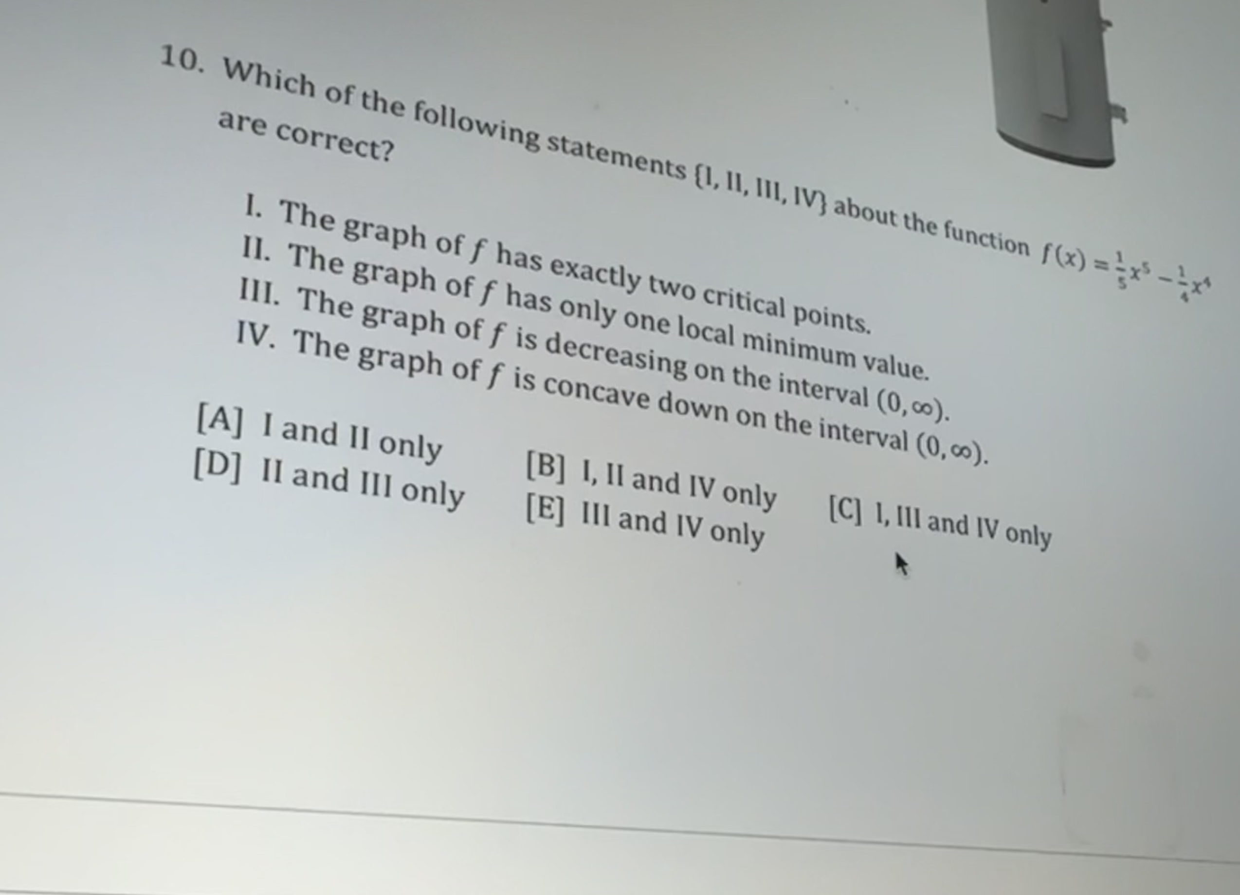 Solved Which of the following statements I, II, ﻿III, IV | Chegg.com