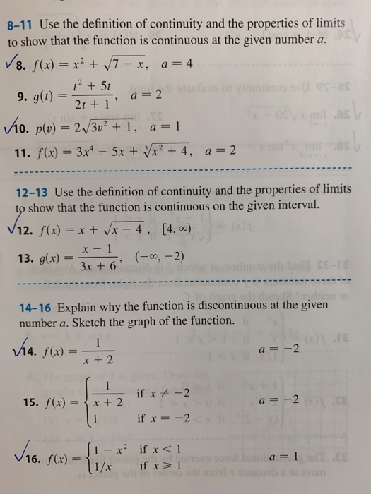 Solved 8 11 Use The Definition Of Continuity And The Prop