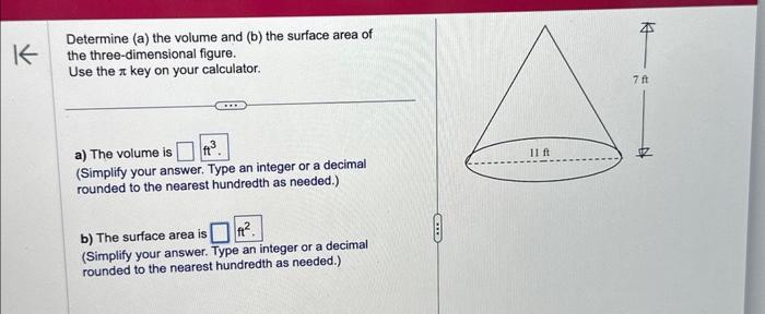 Solved Determine (a) The Volume And (b) The Surface Area Of | Chegg.com