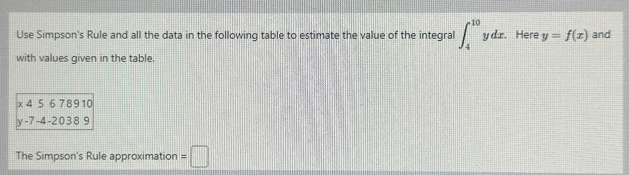 Solved Use Simpson's Rule and all the data in the following | Chegg.com