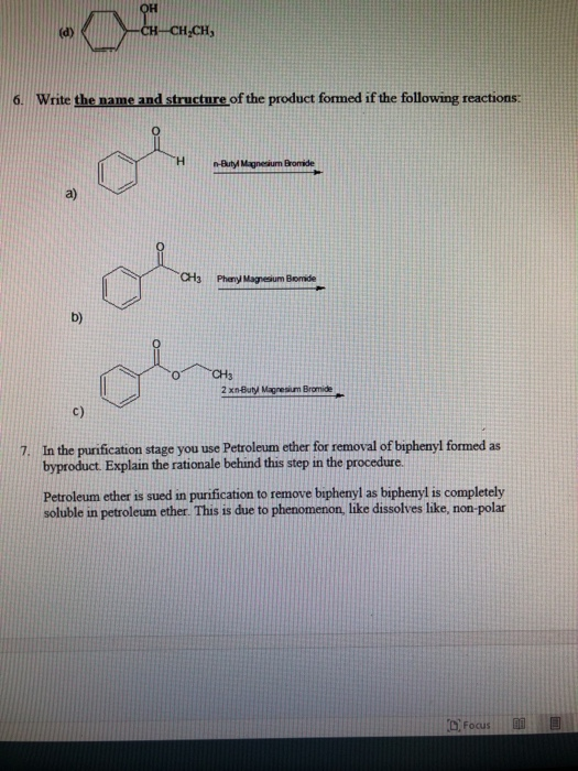 Solved Oh Ch Ch Ch D 6 Write The Name And Structure O Chegg Com