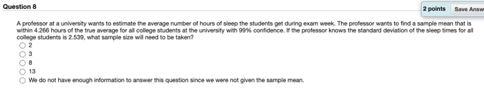 Solved Question 6 2 points Save Answ A researcher comparing | Chegg.com