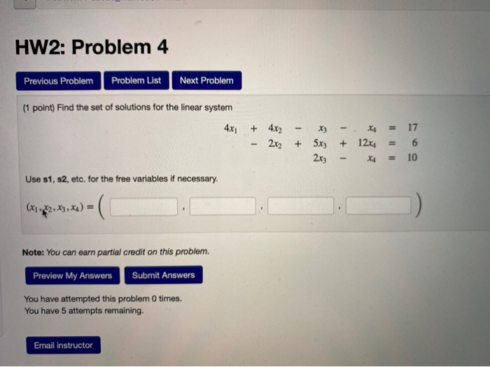 Solved HW2: Problem 4 Previous Problem Problem List Next | Chegg.com