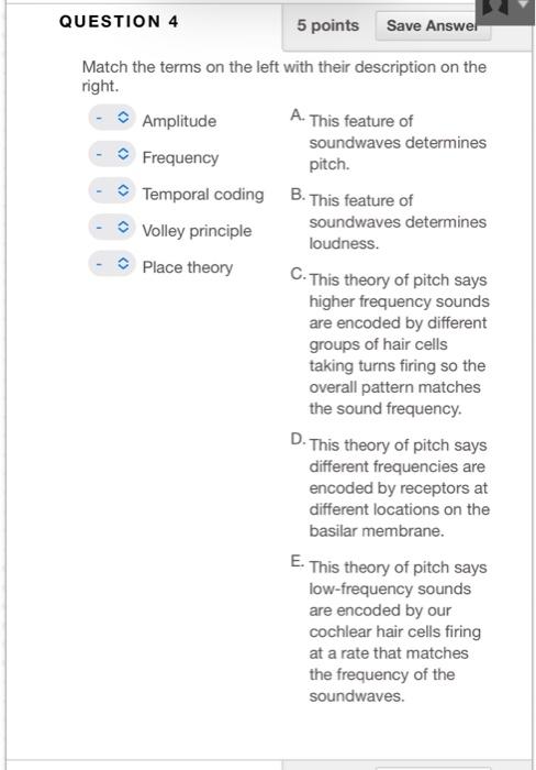 Solved QUESTION 4 5 points Save Answer Match the terms on | Chegg.com