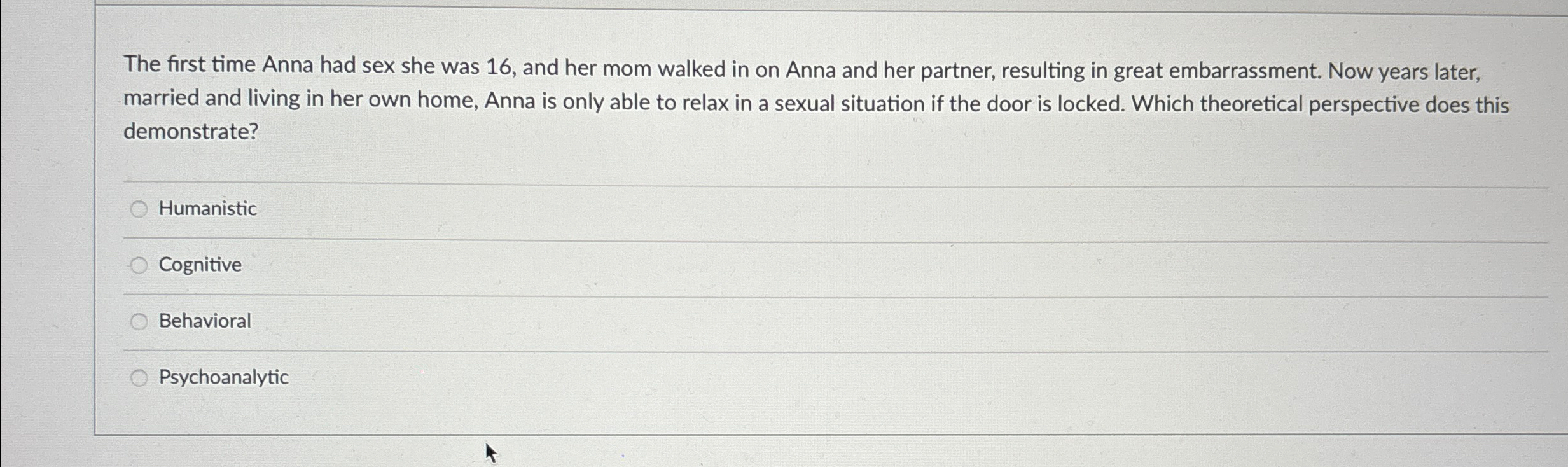 Solved The first time Anna had sex she was 16, ﻿and her mom | Chegg.com