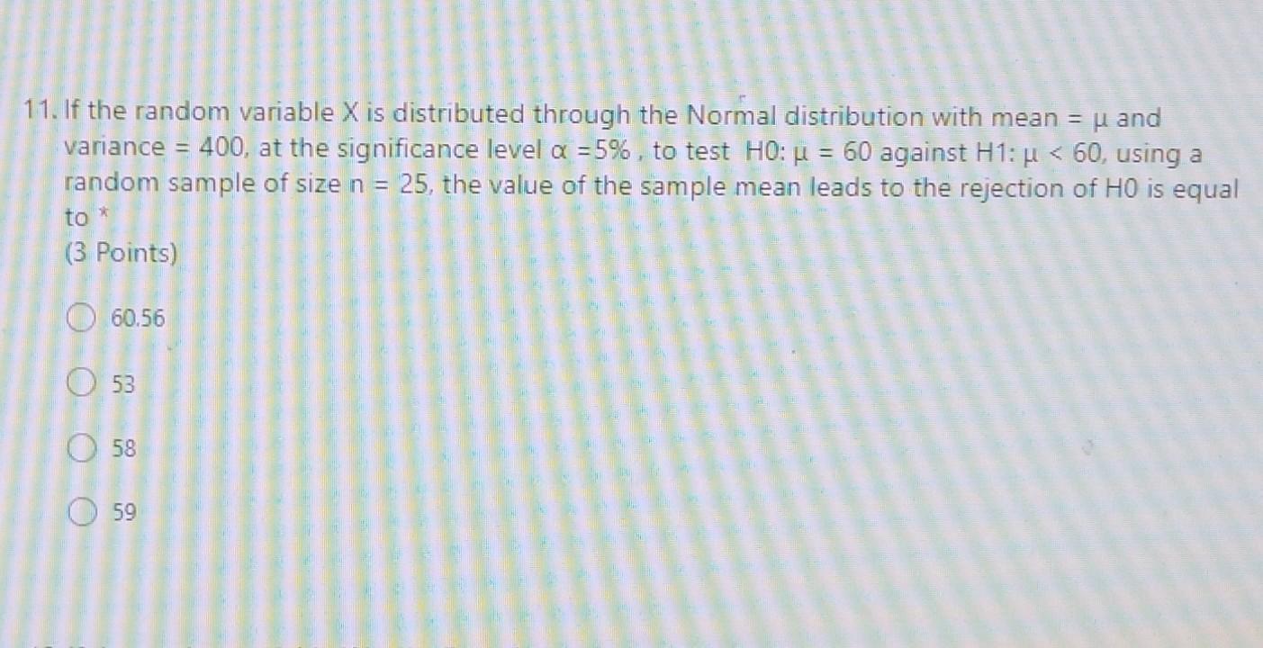 Solved variance = 11. If the random variable X is | Chegg.com