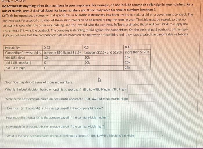 Solved Do not include anything other than numbers in your | Chegg.com
