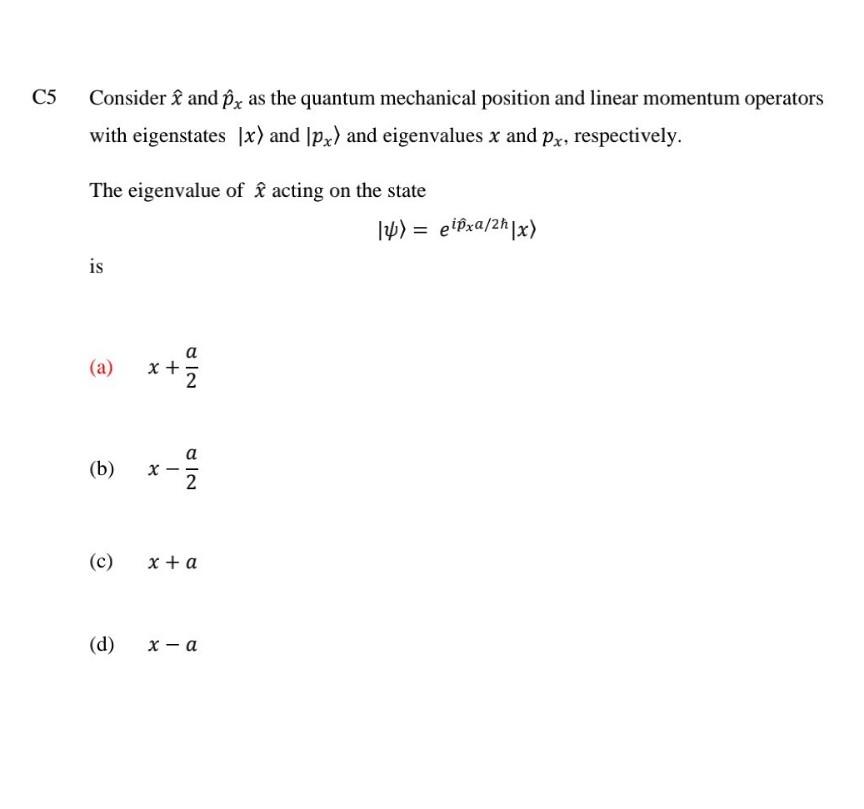 Solved Consider x^ and p^x as the quantum mechanical | Chegg.com