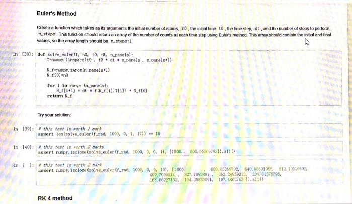 Rk Method Python Python practice please help with the RK4 numerical | Chegg.com