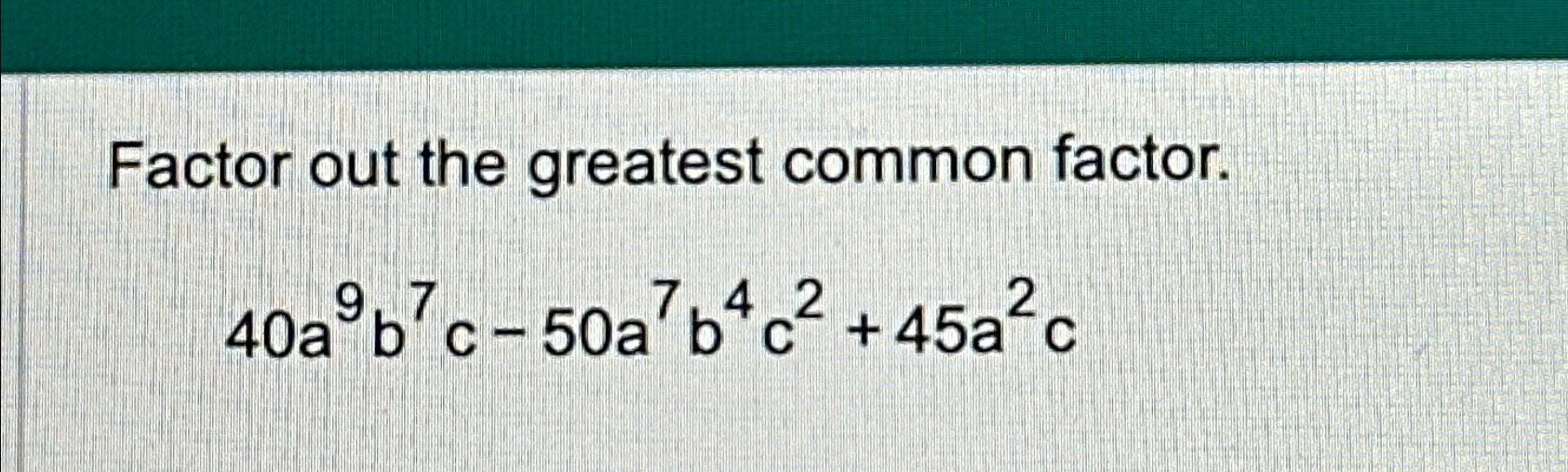 common factor between 9 and 40