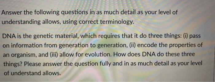 Solved Answer the following questions in as much detail as | Chegg.com