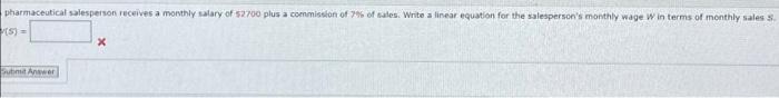 Solved pharmaceutical salesperson receives a monthly salary | Chegg.com