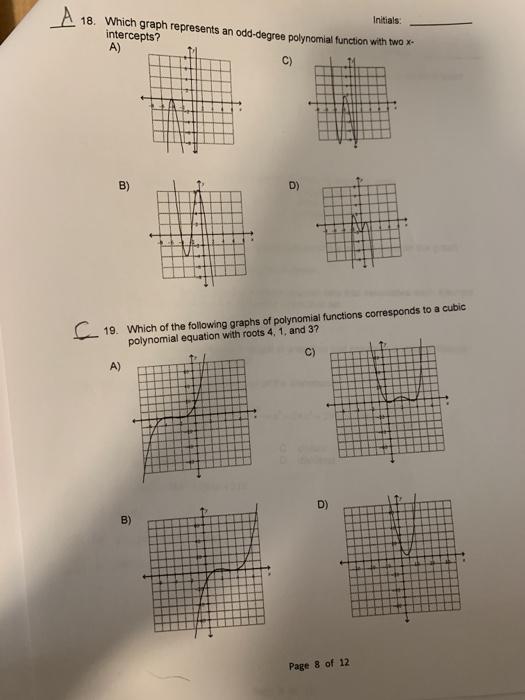 Solved Initials A 18. Which graph represents an odd-degree | Chegg.com