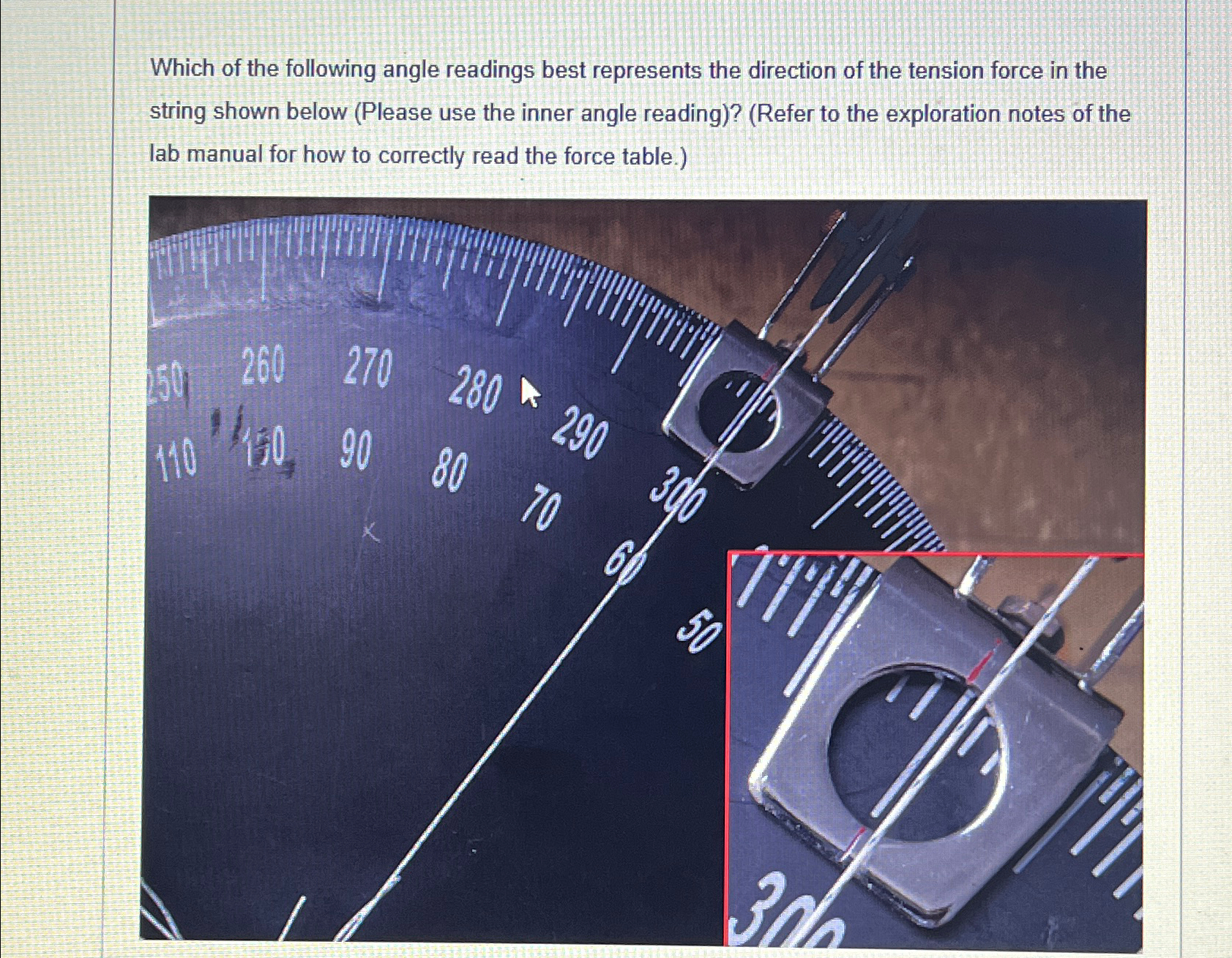 Solved Which of the following angle readings best represents | Chegg.com