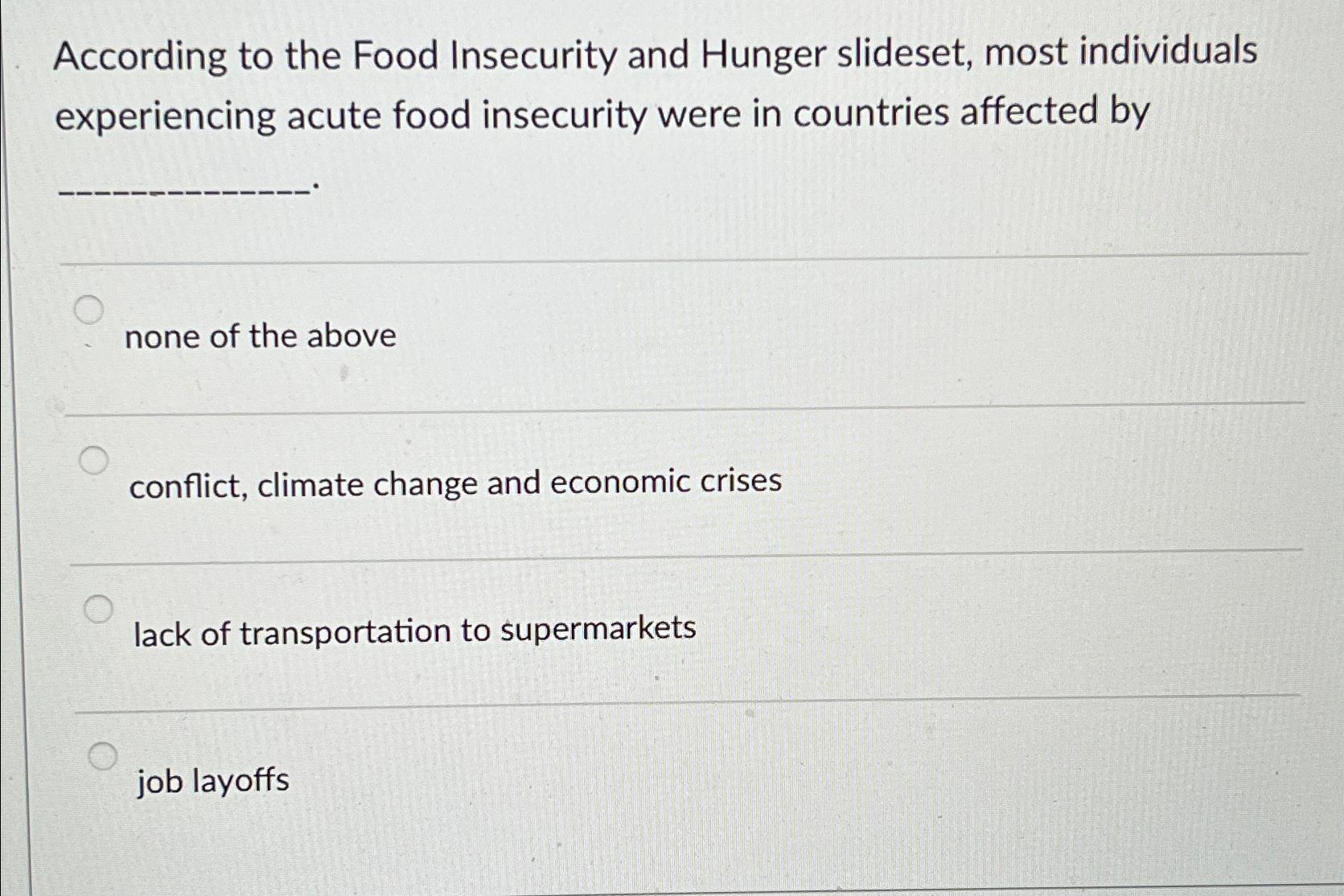 essay on hunger and food insecurity