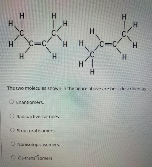 Solved H H H LH H H 'C=c! H H =C7 H H H H H H The Two | Chegg.com