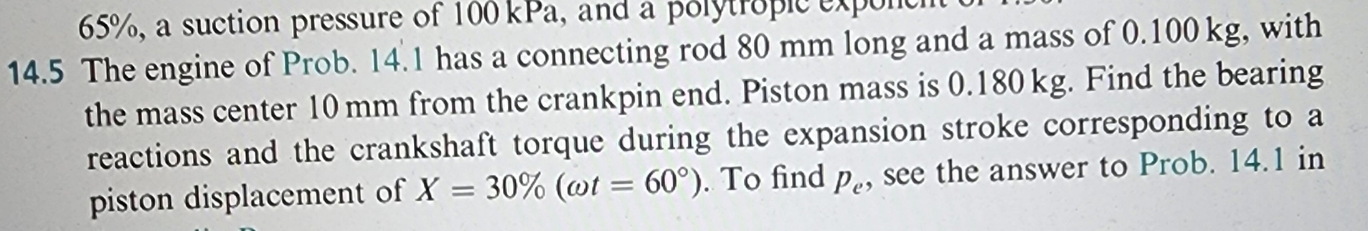 Solved 14.5 ﻿The engine of Prob. 14.1 ﻿has a connecting rod | Chegg.com