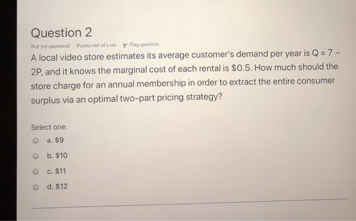 Solved Question 2 Not yet answered Points out of 1.00 P Flag | Chegg.com