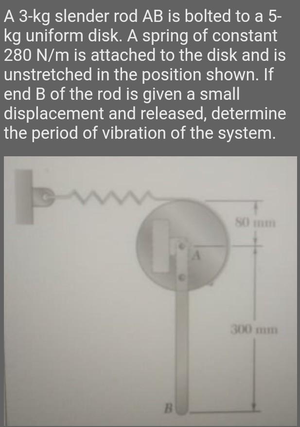 Solved A 3-kg Slender Rod AB Is Bolted To A 5-kg Uniform | Chegg.com