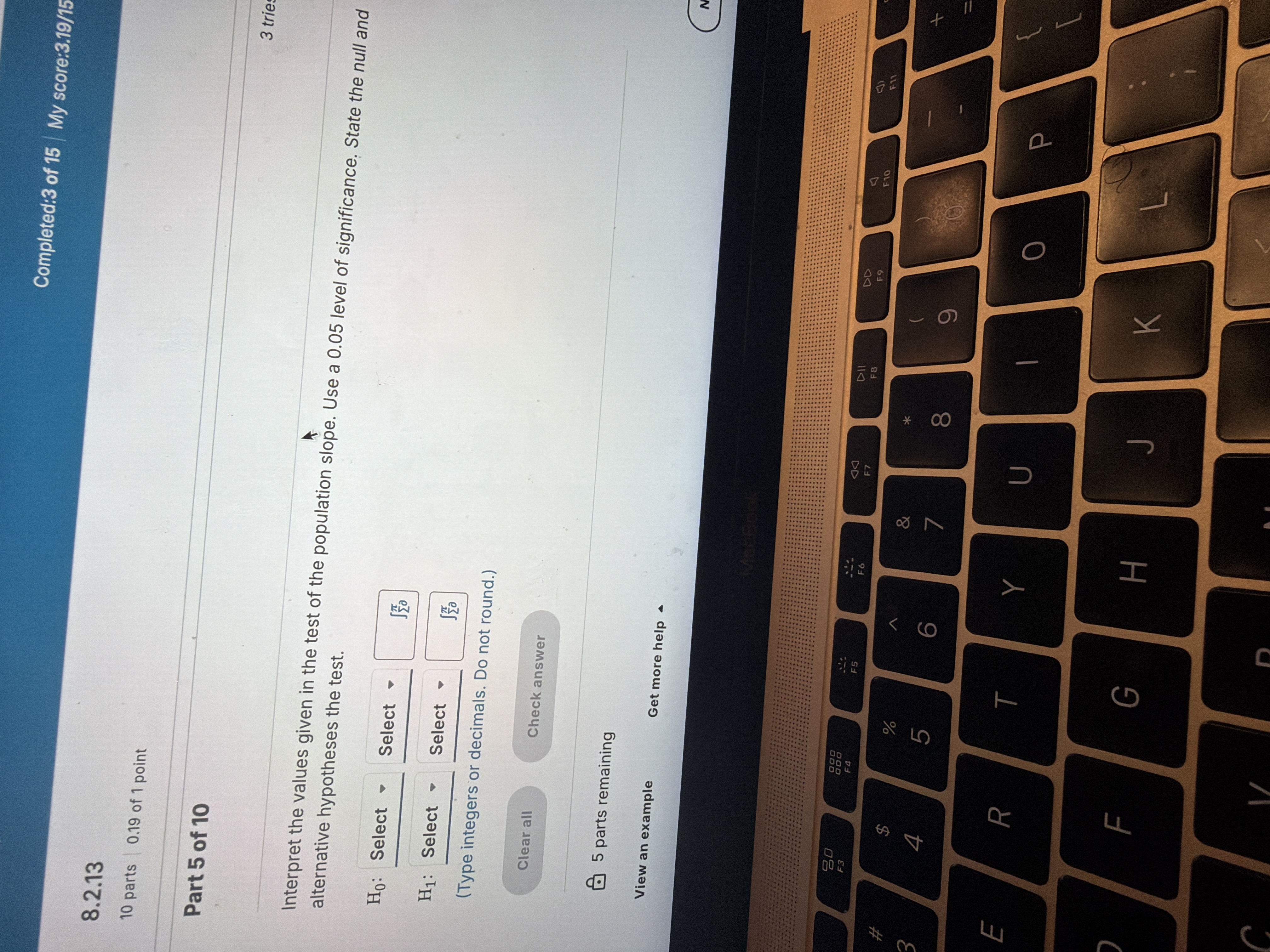 Solved Interpret the values given in ﻿the test of ﻿the | Chegg.com