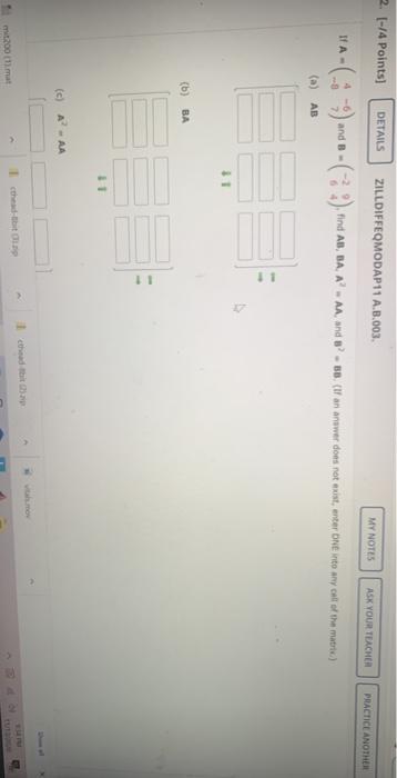 Solved 2. [-/4 points) DETAILS ZILLDIFFEQMODAP11 A.B.003. MY | Chegg.com