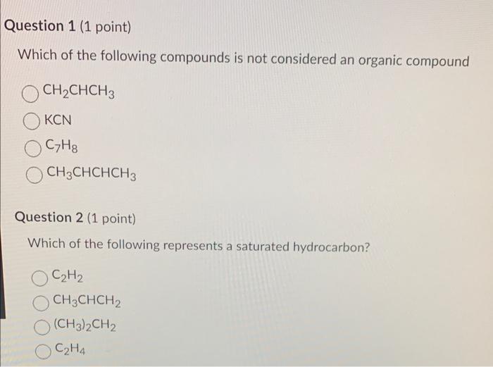 Solved Which of the following compounds is not considered an