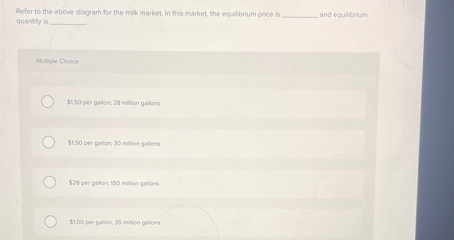 Solved Refer to the above diagram for the milk market. In | Chegg.com