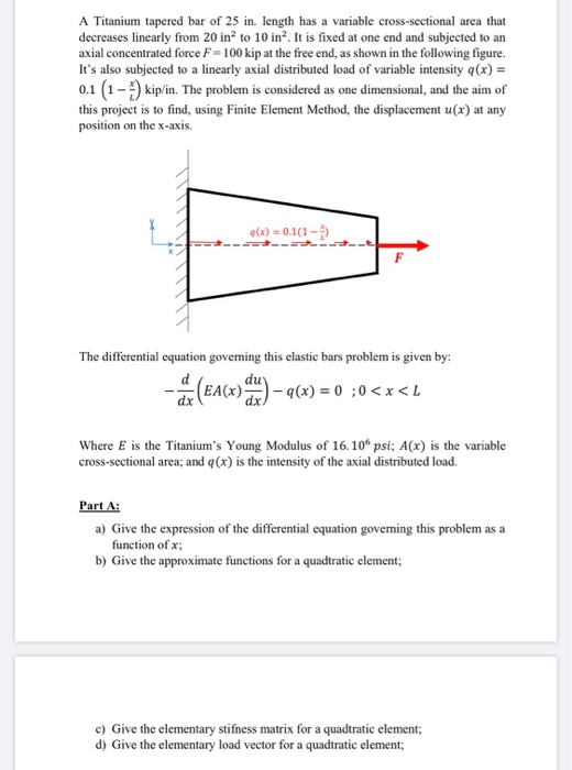 Solved Finite element analysisplease respect the case of | Chegg.com