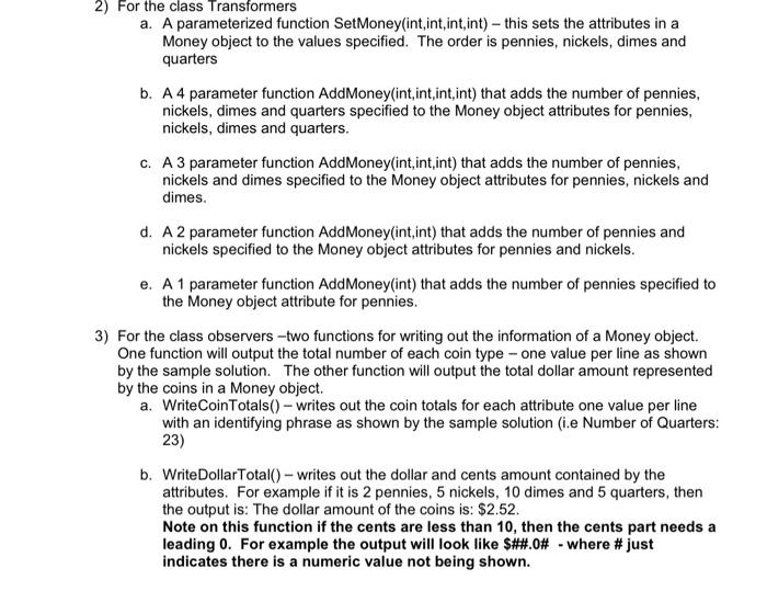 Solved Project 9 Description For this project a Money class