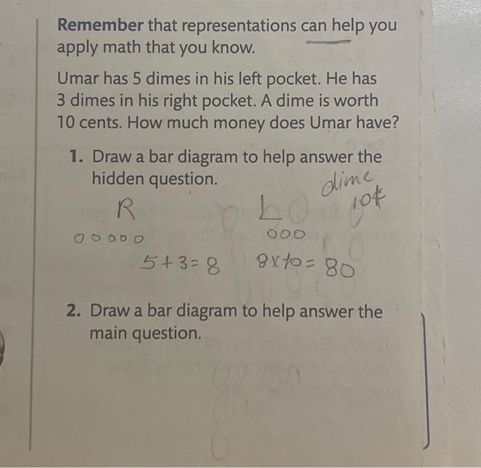 Solved 1. Draw a bar diagram to help answer the hidden | Chegg.com