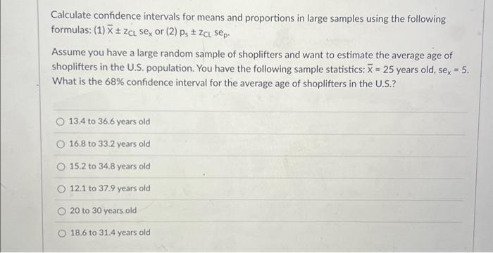 Solved Calculate confidence intervals for means and | Chegg.com