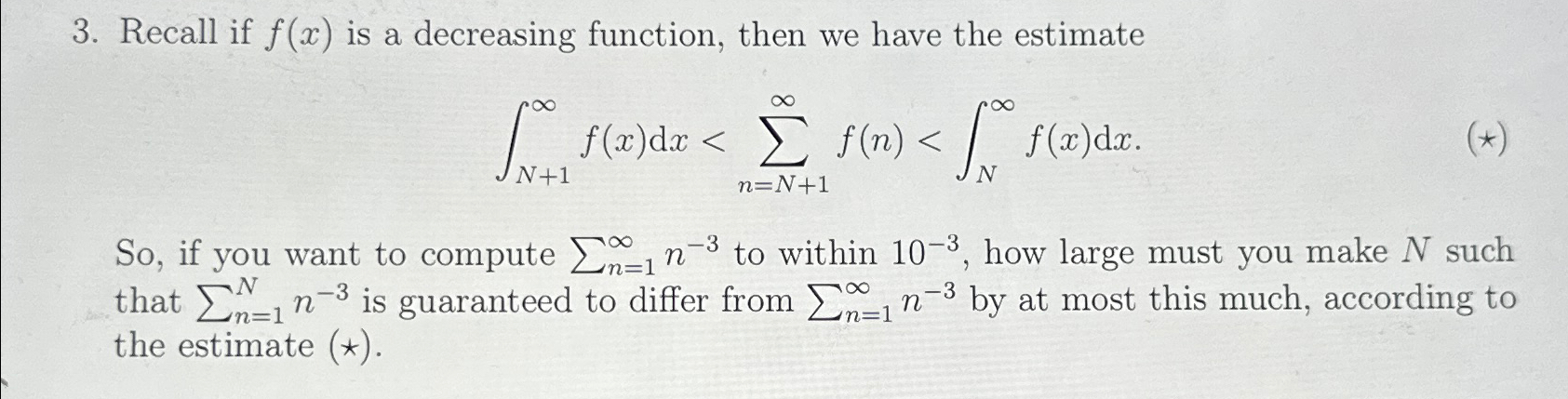 Solved Recall if f(x) ﻿is a decreasing function, then we | Chegg.com