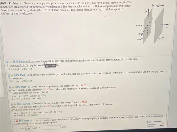 Solved 10% ) Problem 4: Two very large parallel plates are | Chegg.com