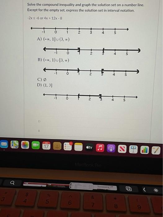Solved Solve the compound inequality and graph the solution | Chegg.com