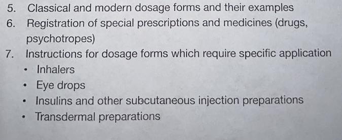 Solved 5 Classical And Modern Dosage Forms And Their