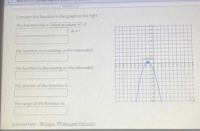 The function is increasing on the interval(s): The | Chegg.com