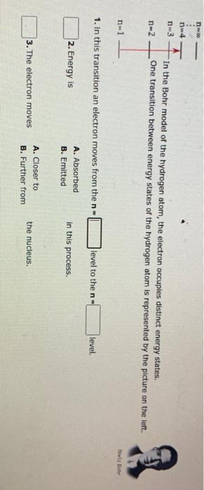Solved In This Transition An Electron Moves From The N Chegg Com