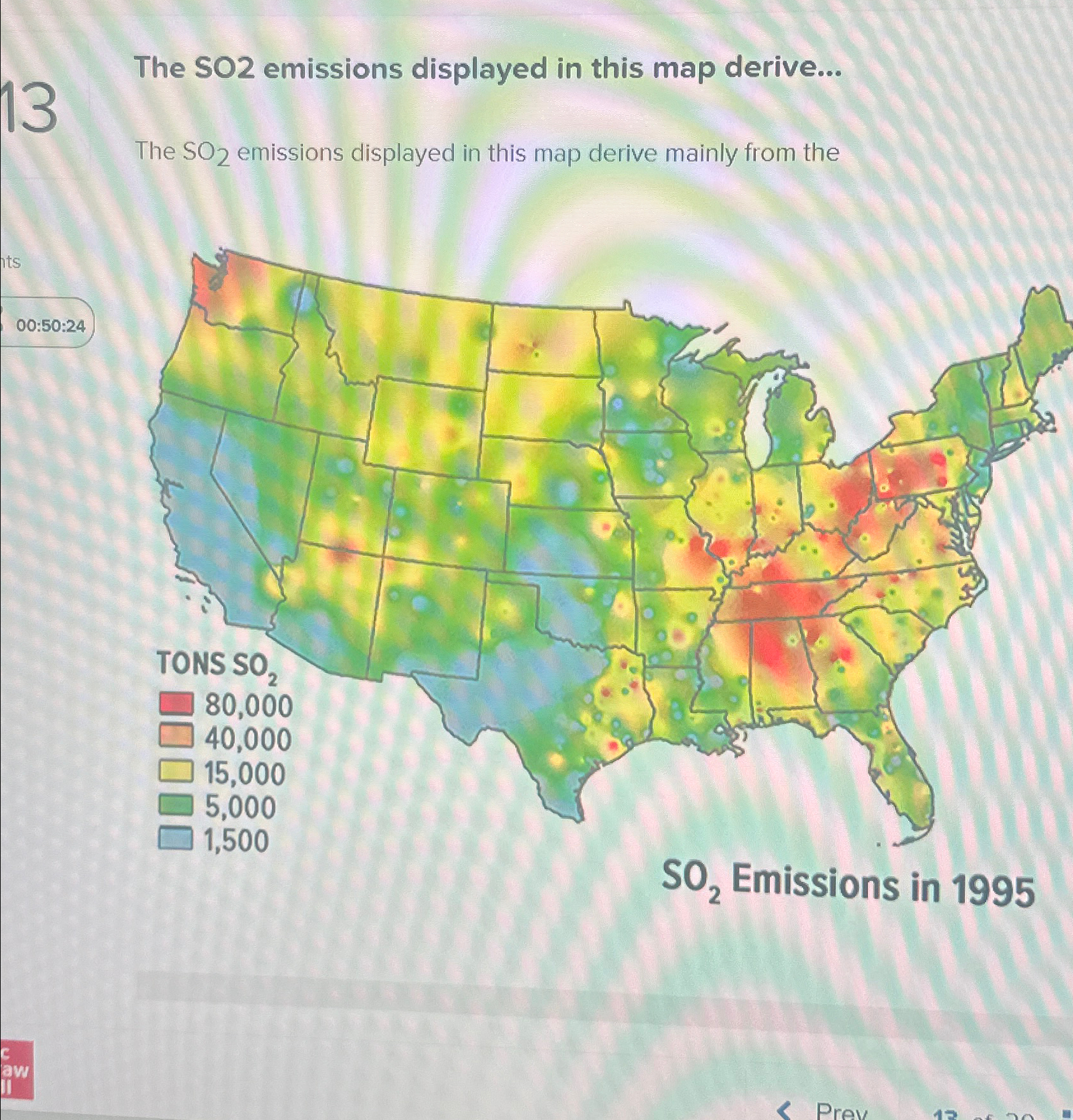 Solved The SO2 ﻿emissions displayed in this map derive...The | Chegg.com