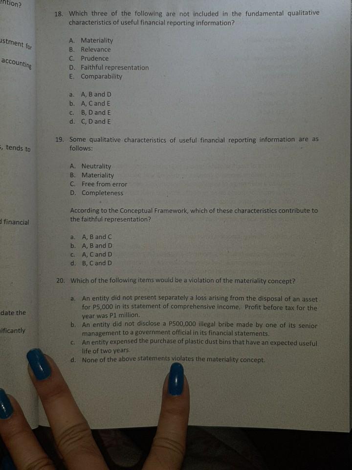 Solved on? 18. Which three of the following are not included