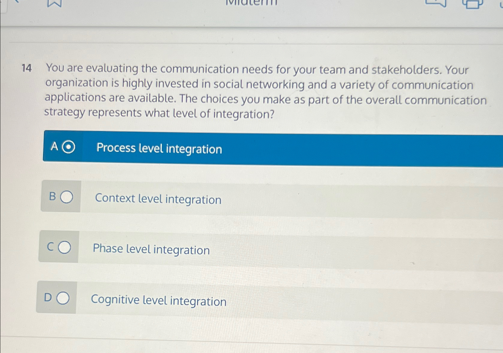Solved 14 ﻿You are evaluating the communication needs for | Chegg.com