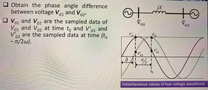 Solved Obtain the phase angle difference between voltage VG1 | Chegg.com