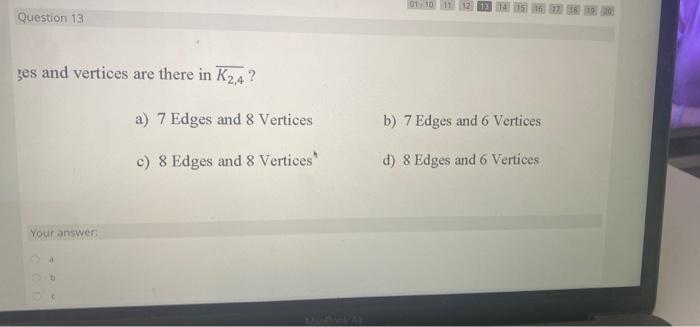 Solved Question 13 How many edges and vertices are there in | Chegg.com