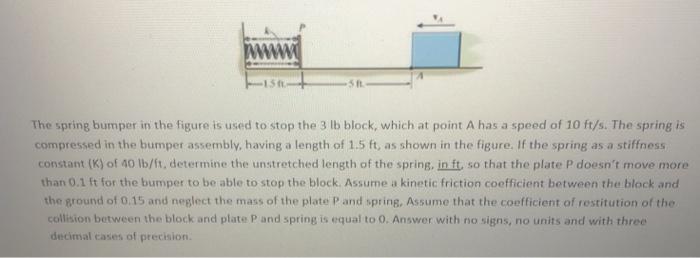 Solved The spring bumper in the figure is used to stop the 3 | Chegg.com