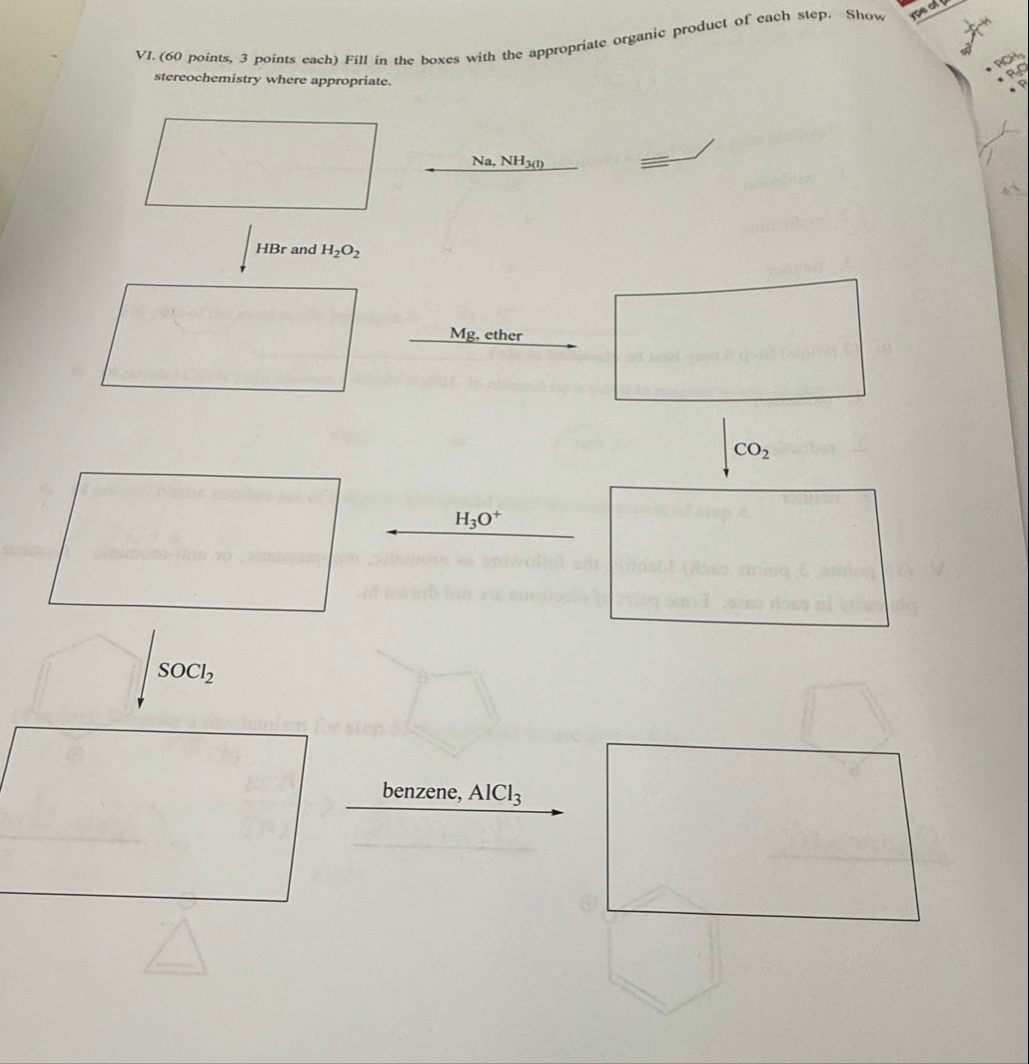 Solved VI. ( 60 ﻿points, 3 ﻿points each) ﻿Fill in the boxes | Chegg.com