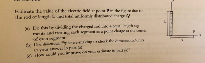 Solved Estimate the value of the electric field at point P | Chegg.com
