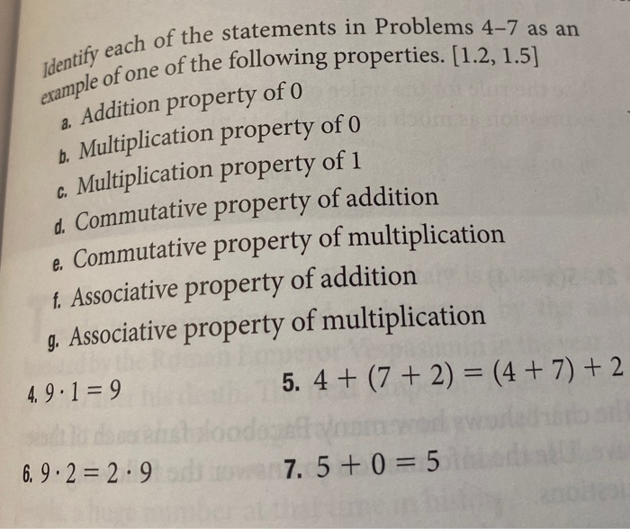 Solved Identify Each Of The Statements In Problems 4 7 As Chegg Com