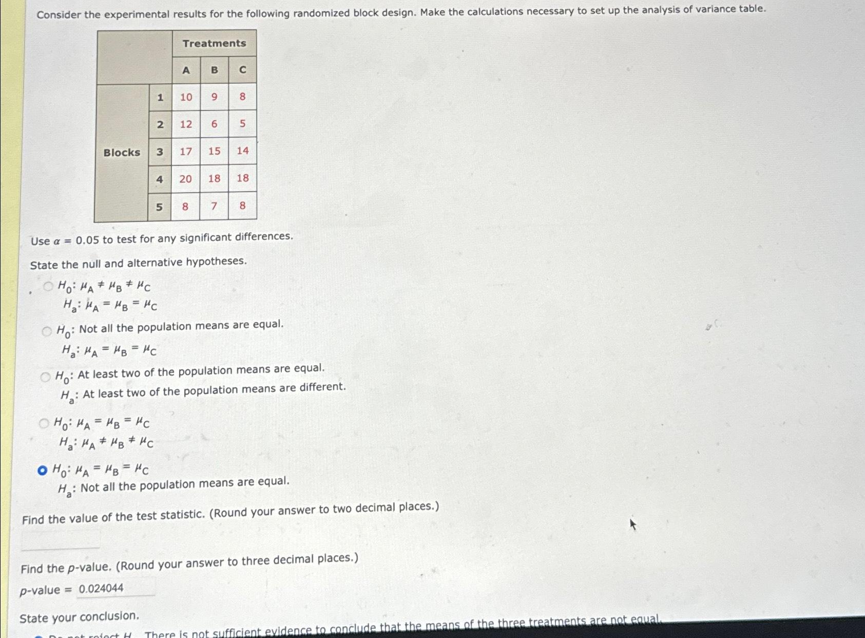 Solved Consider the experimental results for the following | Chegg.com