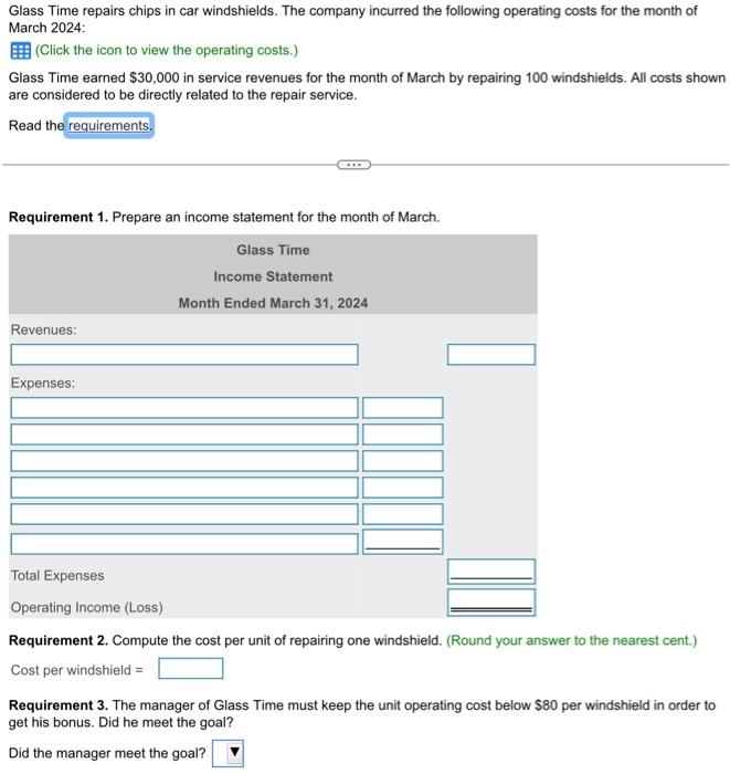 Solved Data TableRequirements 1. Prepare An Income Statement | Chegg.com