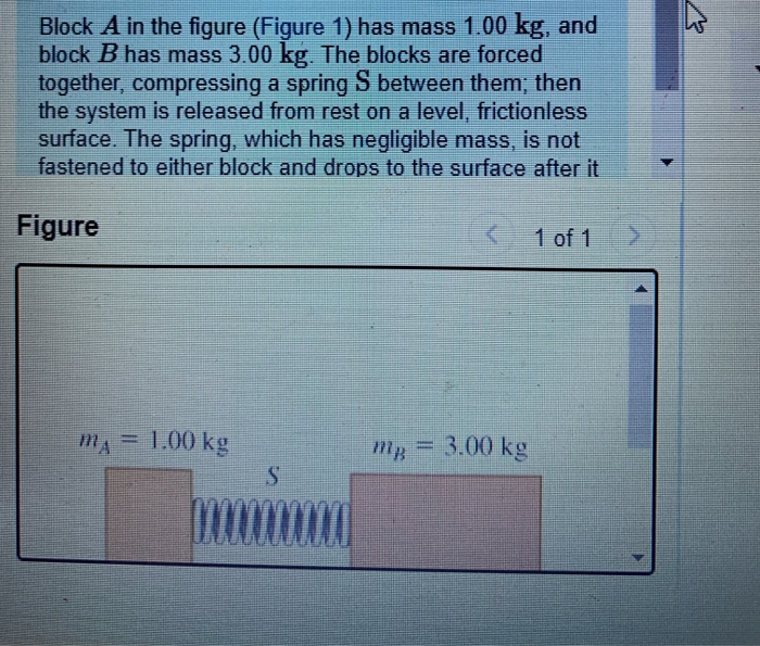 Solved Block A In The Figure (Figure 1) Has Mass 1.00 Kg, | Chegg.com