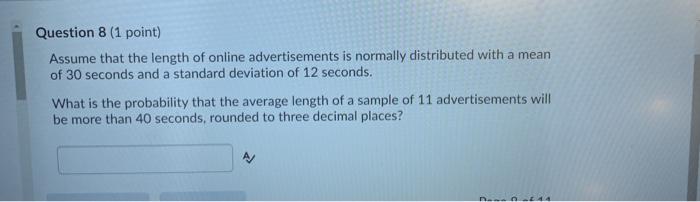 Solved Question 10 (1 point) Suppose a simple random sample | Chegg.com